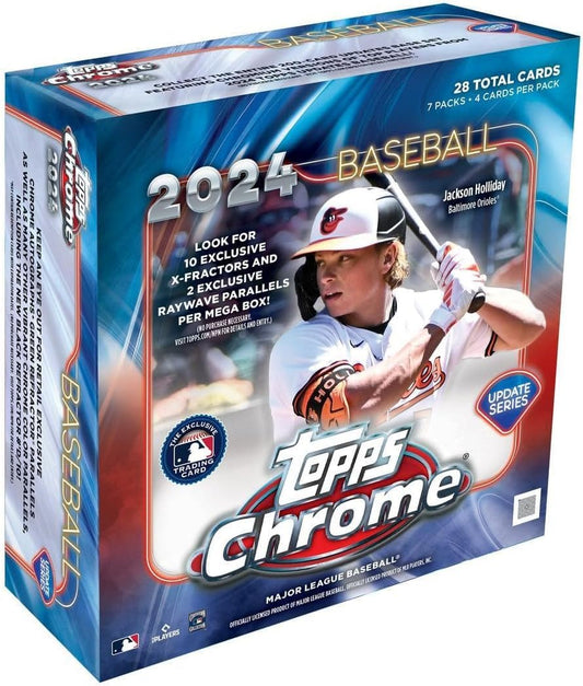 2024 Topps Chrome Update Baseball Mega Trading Card Box (10 Exclusive X-Fractors)
